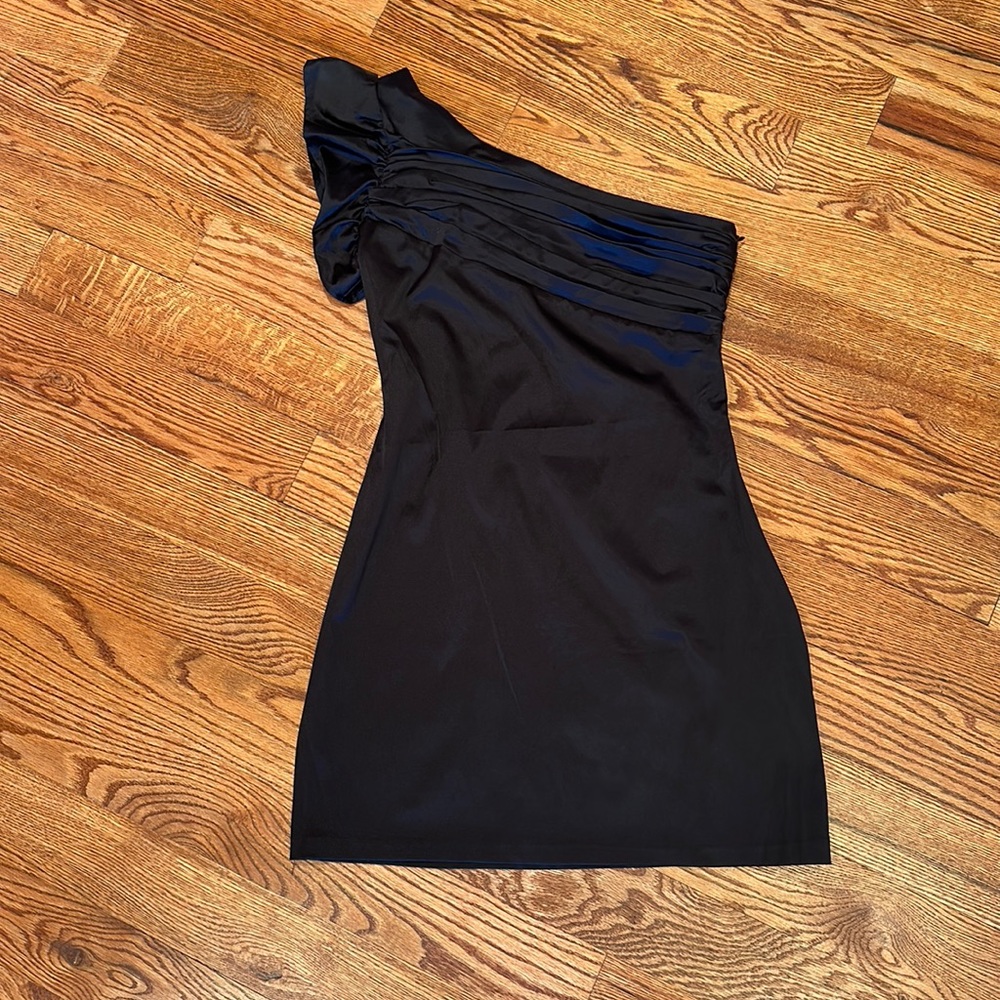 Navy Blue One Shoulder Dress